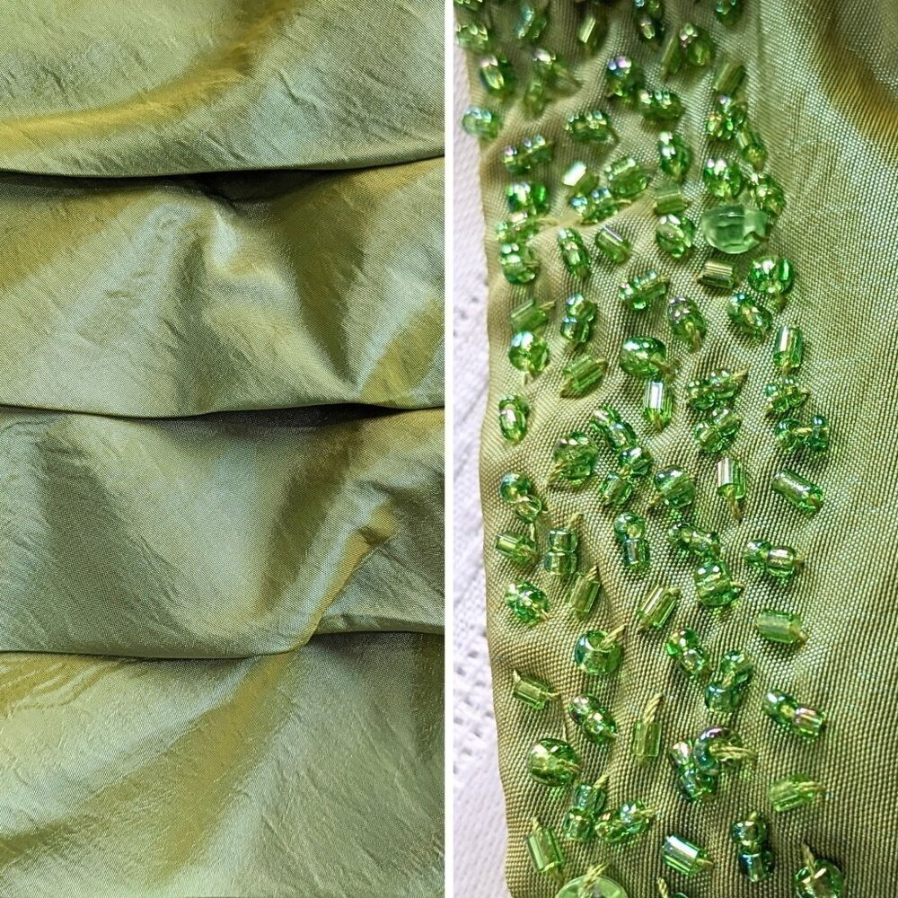 Vtg Y2K MARSONI Avocado Party Dress Jacket Set - The Nanny/Romy & Michele Sz 10 - Picture 3 of 10